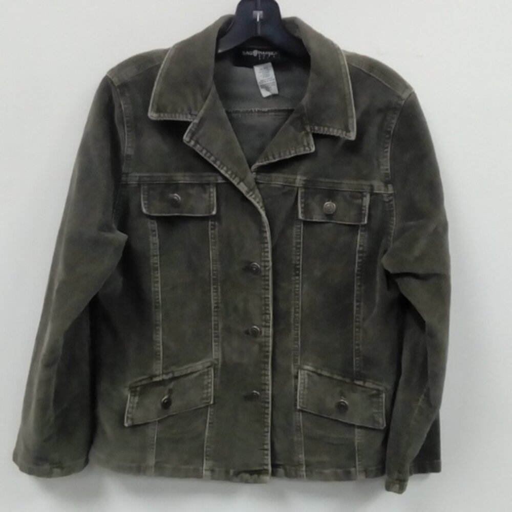 Sag Harbor Green Corduroy Jacket size PETITE S